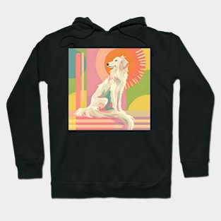 70s Borzoi Vibes: Pastel Pup Parade Hoodie